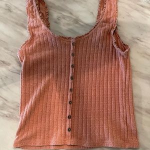 AMERICAN EAGLE Cute Ruffle Mauve Top